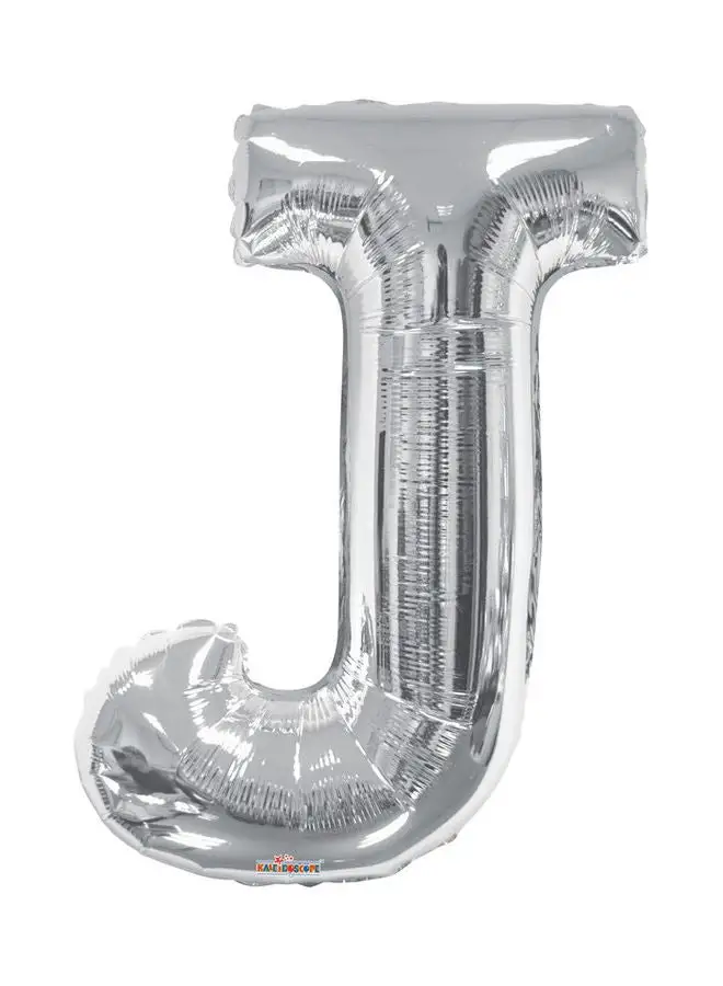 Kaleidoscope Letter J Silver Shaped Balloon 34inch