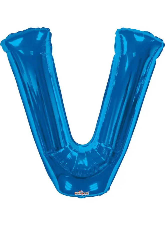 Kaleidoscope Letter V Royal Blue Shaped Balloon