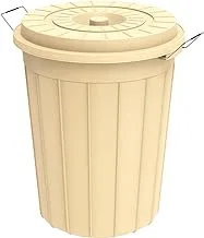 Cosmoplast IFHHDR231IV Plastic Multipurpose Round Drum With Lid, 125 Liters - Ivory