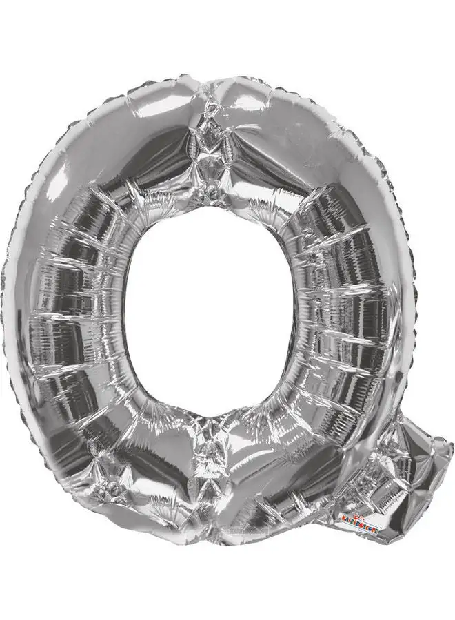 Kaleidoscope Letter Q Silver Shaped Balloon