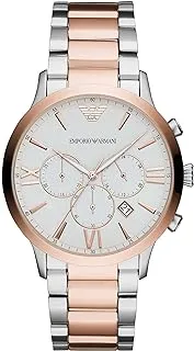 Emporio Armani Watch Unisex , Quartz Movement, Analog Display, Rose Gold Stainless Steel Strap-AR11209