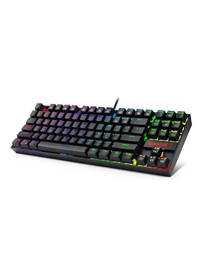 REDRAGON Redragon K552 Mechanical Gaming Keyboard 60% Compact 87 Key Kumara Wired Cherry MX Blue Switches Equivalent For Windows PC Gamers (RGB Backlit Black)