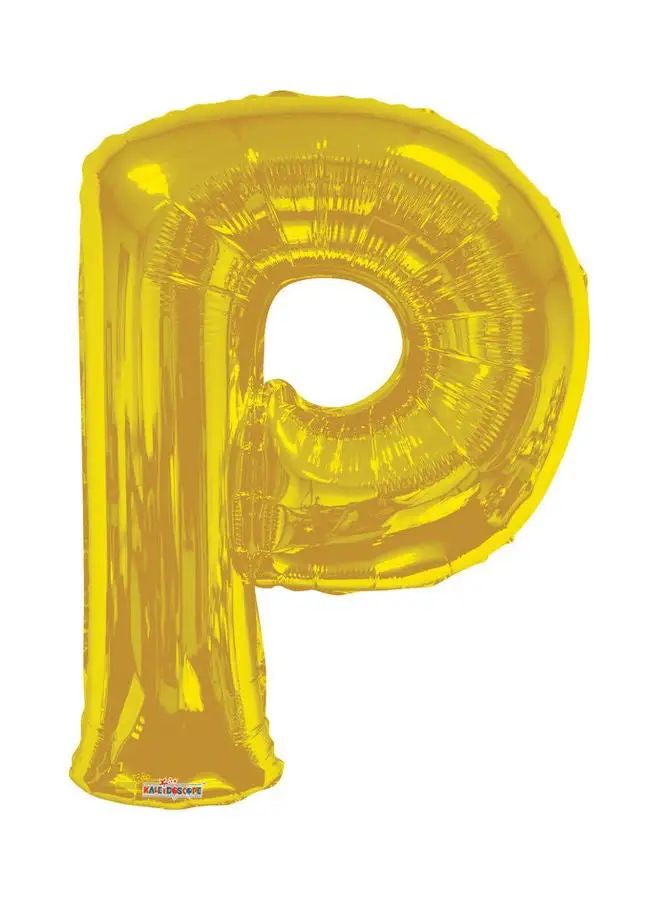 Kaleidoscope Letter P Gold Shaped Balloon