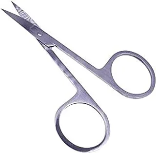 Curved and Rounded Facial Hair Scissors - Moustache Scissor, Beard Trimming Scissors, Safety Use for Eyebrows, Eyelashes, Nose, And Ear Hair - Stainless Steel