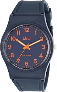 Q&Q Watch for Men, Quartz Movement, Analog Display, Dark Blue Resin Strap-VS42J015Y