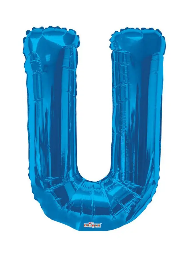 Kaleidoscope Letter U Royal Blue Shaped Balloon 34inch