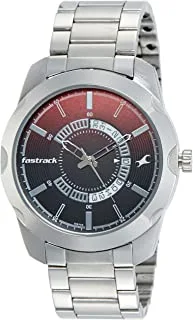 Fastrack Black Dial Metal Strap Watch 3123SM03