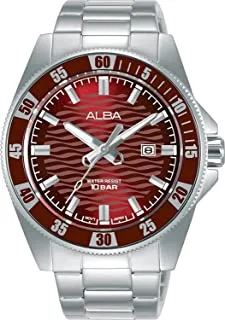 Alba Watch for Men, Quartz Movement, Analog Display, Silver Stainless Steel Strap-AG8L91X