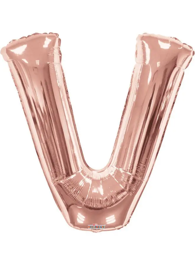 Kaleidoscope Letter V Rose Gold Shaped Balloon 34inch