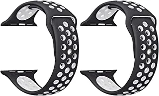 Strap watch openwork 2 pieces for apple watch size 38/40 black/white