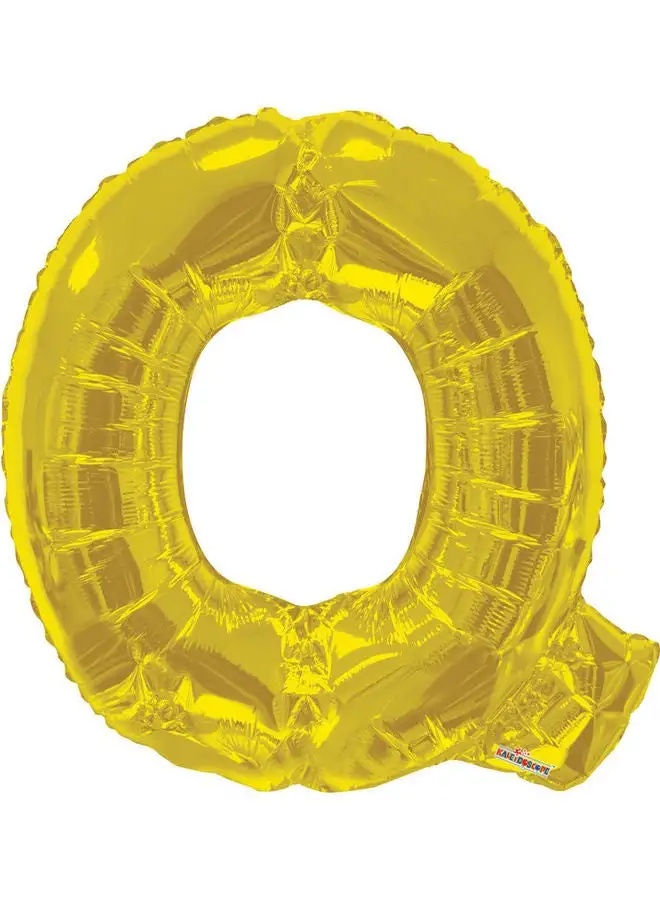 Kaleidoscope Letter Q Gold Shaped Balloon 34inch