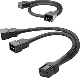 KabelDirekt 829 0.15m 30cm 3-pin fan extension cable + 15cm to 2 x Y-cable black