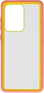 Back Cover Perfect Slim Hard Case With Silicone Protection Edges For Samsung Galaxy S20 Ultra, S11 Plus - Pink Yellow