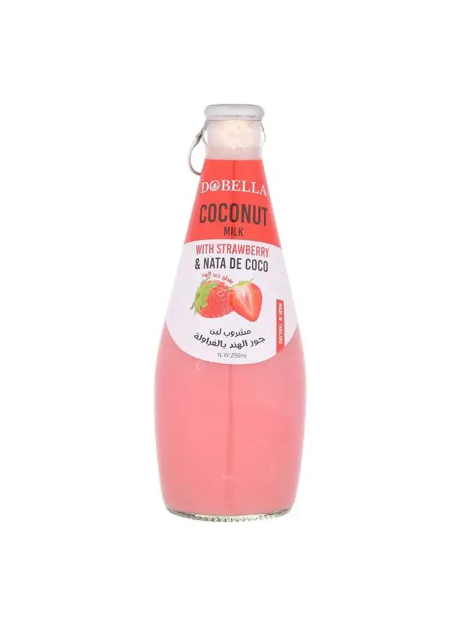 DOBELLA Coconut Milk With Strawberry And Nata De Coco 290ml