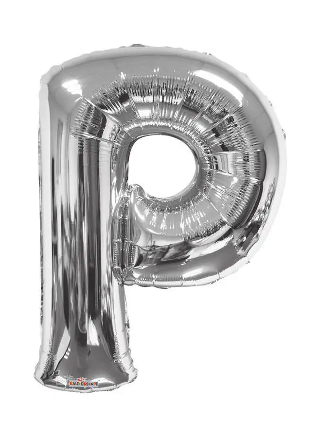 Kaleidoscope Letter P Silver Shaped Balloon 34inch