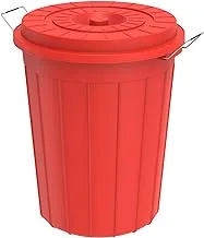 Cosmoplast IFHHDR231RD Plastic Multipurpose Round Drum With Lid, 125 Liters - Red