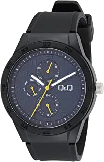 Q&Q Watch for Men, Quartz Movement, Analog Display, Black Resin Strap-VS54J003Y