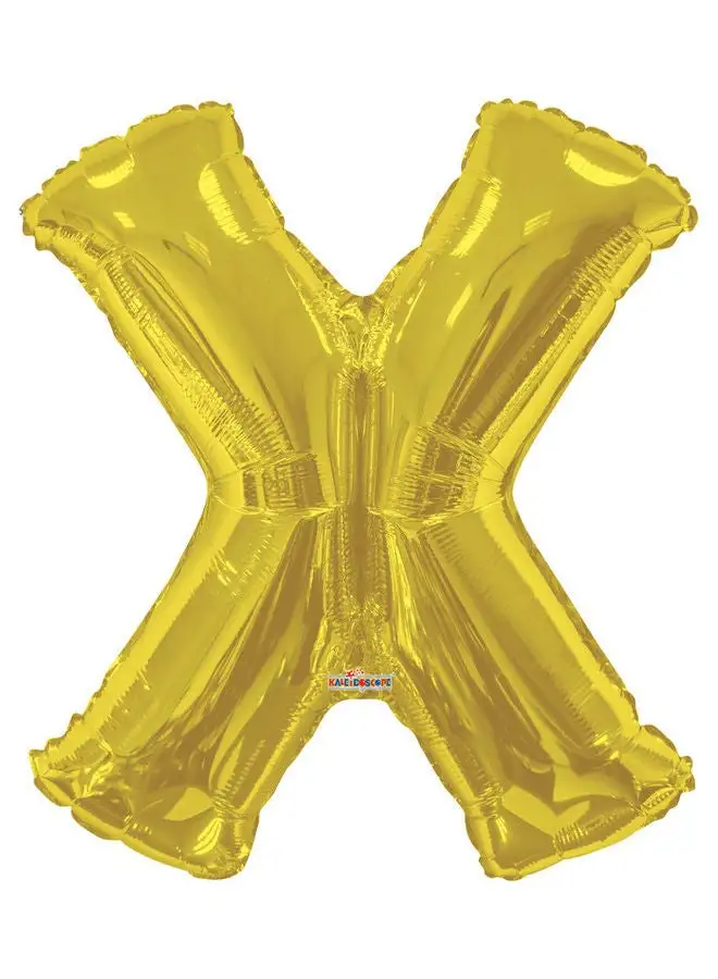 Kaleidoscope Letter X Gold Shaped Balloon