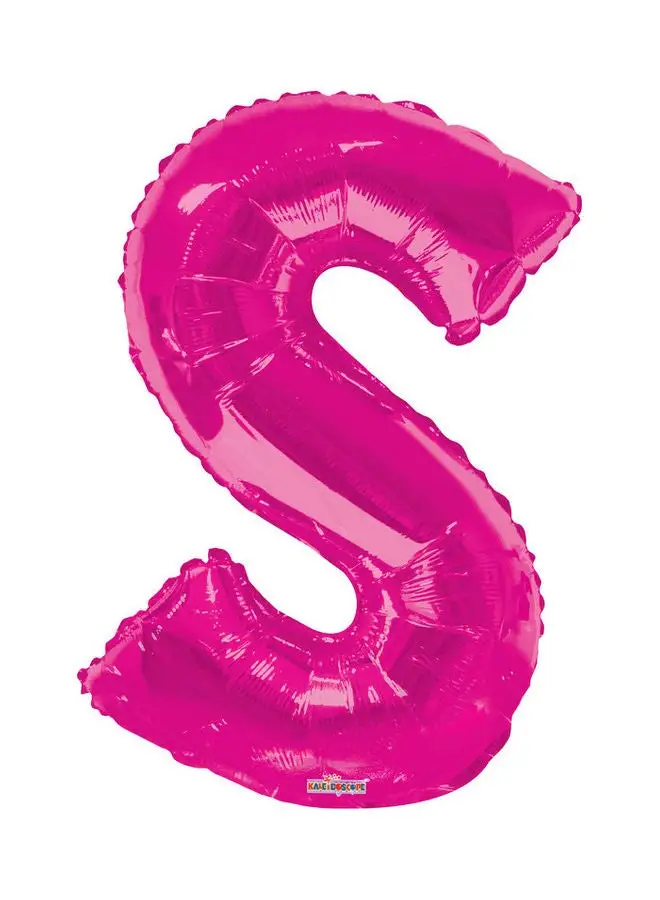 Kaleidoscope Letter S Magenta Shaped Balloon