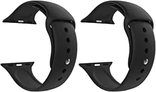 Strap watch silicon 2 pieces for apple watch size 42/44 black