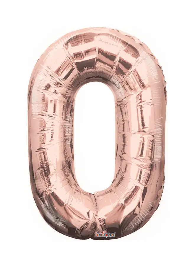 Kaleidoscope Number 0 Rose Gold Shaped Balloon 34inch