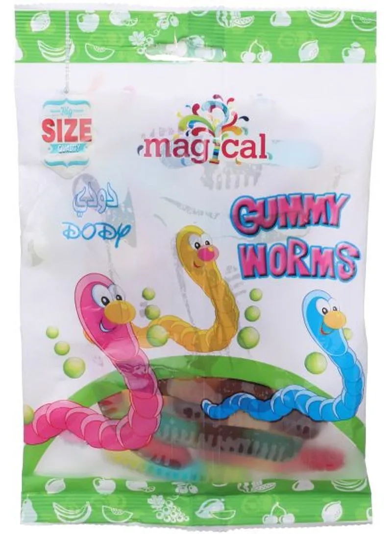 Magical Dody Gummy Worms Jelly Pouch 80grams