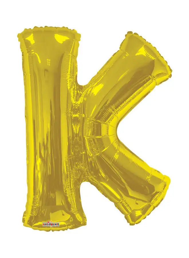 Kaleidoscope Letter K Gold Shaped Balloon