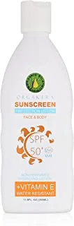 Orgakera sunscreen protection lotion face&body spf 50+uva/uvb non perfumed hydrating lotion with vitamin e water resistant - 350 ml