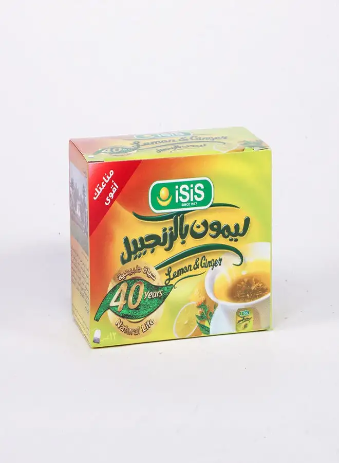 ISIS Ginger Tea With With Lemon 12 Teabags 25grams