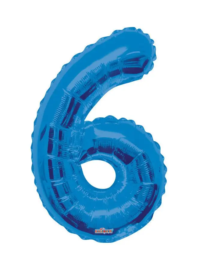 Kaleidoscope Number 6 Royal Blue Shaped Balloon 34inch