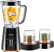 Kenwood blender smoothie maker 500w 1.5l with grinder mill, chopper mill, ice crush function blp15.360bk black