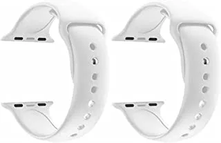 Strap Watch silicon 2 pieces For Apple Watch size 42/44 white