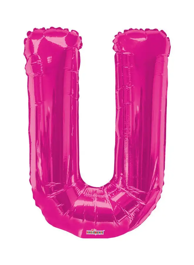 Kaleidoscope Letter U Magenta Shaped Balloon