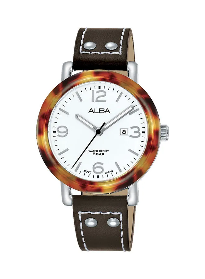 Alba Women's Leather Analog Watch AH7P41X