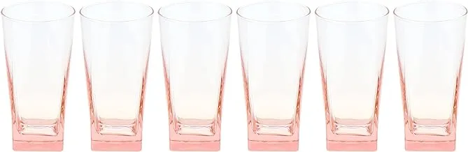 Pasabahce Carre Highball Glass - Pink, 305ml