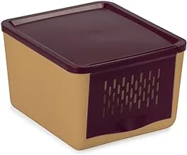 Snips | Onion and Vegetable Holder 2 kg | Beige and Bordeaux | 22X 19X 13cm | BPA Free | Made in Italy