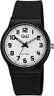 Q&Q Watch for Men, Quartz Movement, Analog Display, Black Resin Strap-VS50J009Y