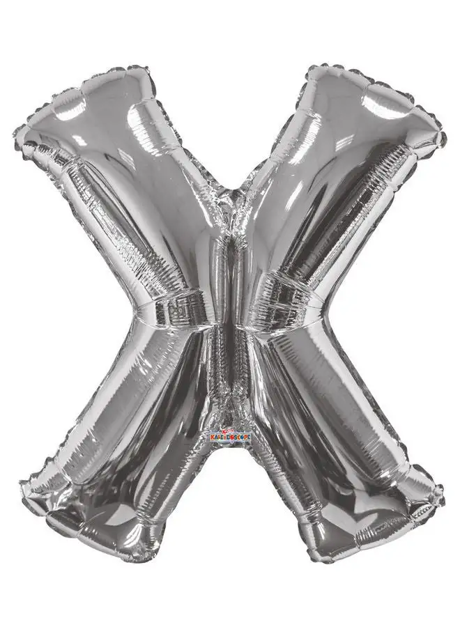 Kaleidoscope Letter X Silver Shaped Balloon