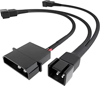 KabelDirekt 832 0.2m 20-20-20cm 4-pin Molex (5.25 €œ) 12V to 3 x 3-pin 2-pole connector fan distribution cable black