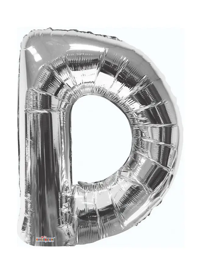 Kaleidoscope Letter D Silver Shape Balloon 34inch