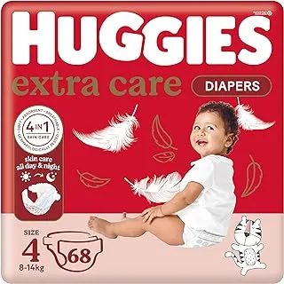 Huggies extra care diaper size 4, 8-14kg, 68pcs - made in europe