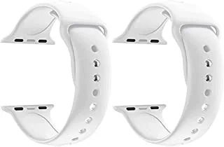 Strap Watch silicon 2 pieces For Apple Watch size 42/44 white