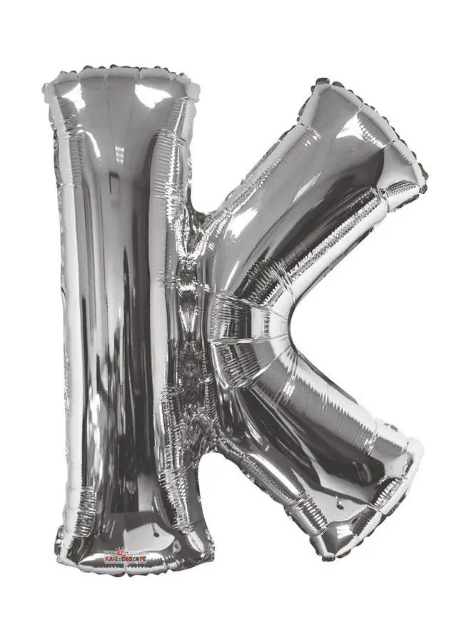 Kaleidoscope Letter K Silver Shaped Balloon