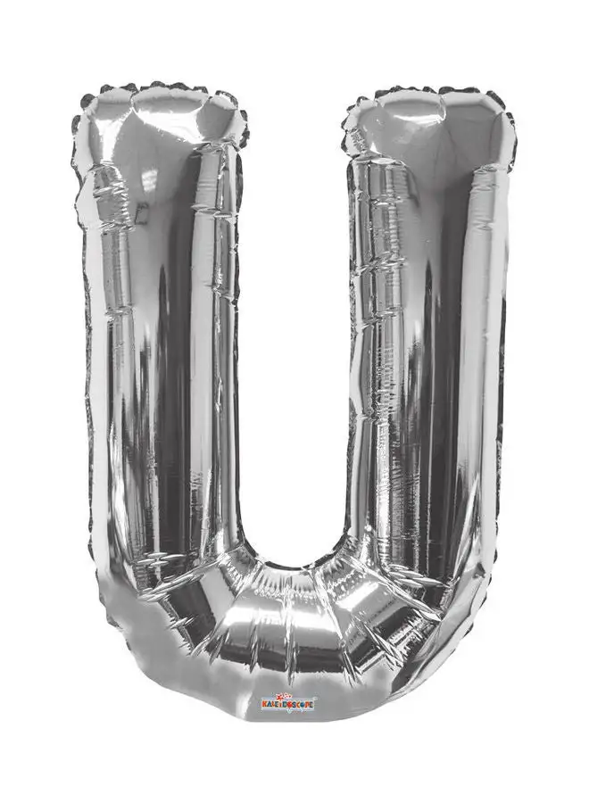 Kaleidoscope Letter U Silver Shaped Balloon 34inch