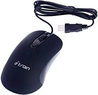 E-train (MO662) Wired Mouse 1000-1600 DPI with Switchable Button - Black