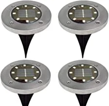 Solar Ground Lights, 8 LED Solar Garden Outdoor In-Ground Light, Waterproof Sensing Landscape Lights for Lawn Pathway Yard Driveway Patio Walkway Pool Area, White, Work Time 8-10 hour (4 Pack)