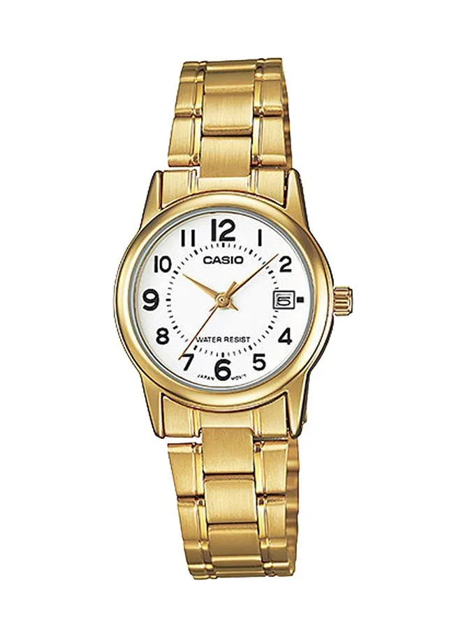 CASIO Women's Stainless Steel Quartz Analog Watch LTP-V002G-7BUDF - 25 mm - Gold