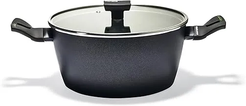 Moneta Nova Saucepan 24Cm With Lid, Aluminium, Black