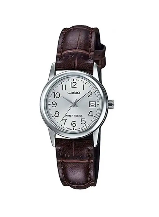 CASIO Women's Leather Analog Wrist Watch LTP-V002L-7B2UDF