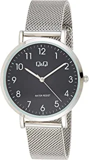 Q&Q Watch for Men, Quartz Movement, Analog Display, Grey Stainless Steel Strap-QA20J215Y